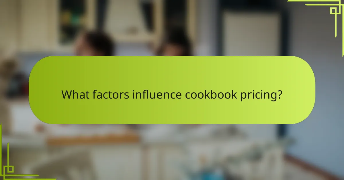What factors influence cookbook pricing?