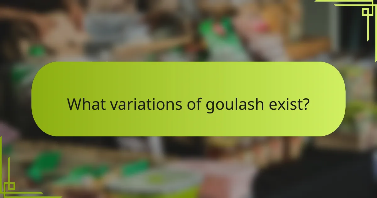 What variations of goulash exist?